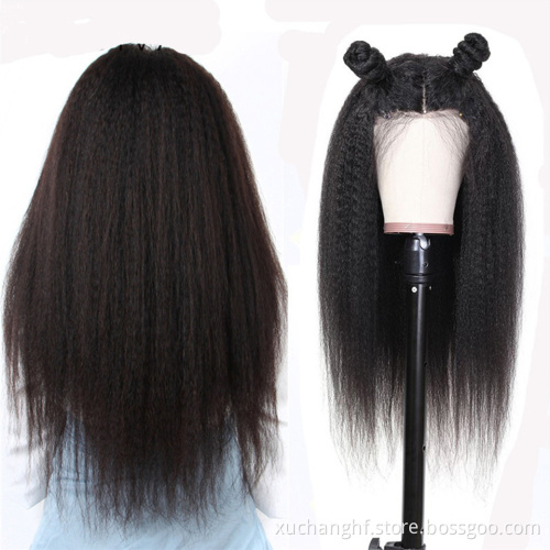 Cheap Human Hair Lace Front Wig With Baby Hair Pre Plucked Full HD Closure Lace Frontal Wig Raw Indian Virgin Hair Yaki Straight